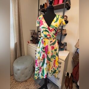 DKNY-Floral Wrap Dress - Multicolor